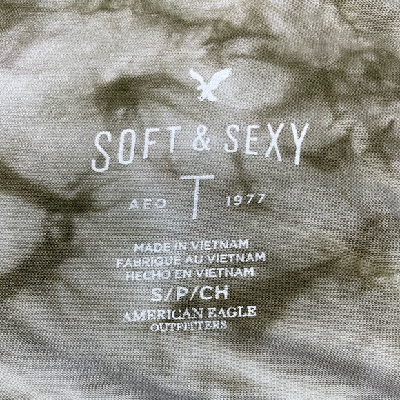 American Eagle Soft&Sexy Small Green/White Tie Dye Tank Top - Picture 7 of 8